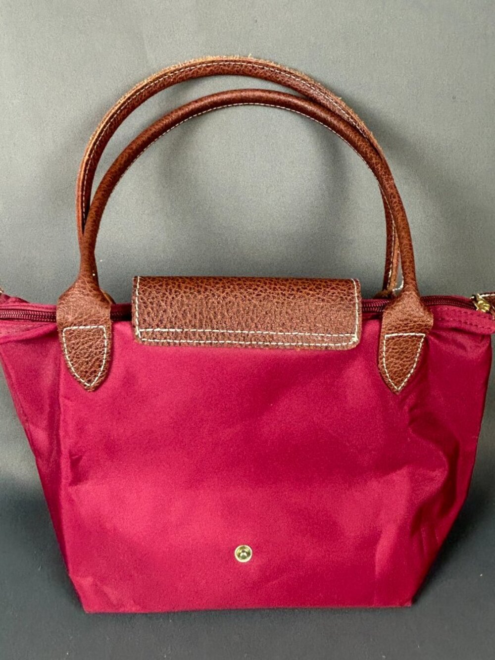 Longchamp le Pliage Small Red Nylon Shoulder Tote Bag - Picture 3 of 14